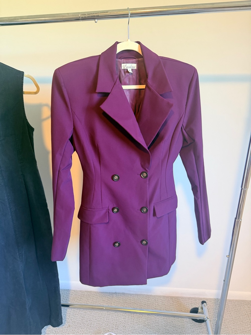 NWOT L’ACADEMIE Jamie Double-Breasted Purple Blazer Dress